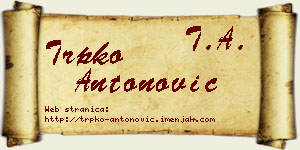 Trpko Antonović vizit kartica
